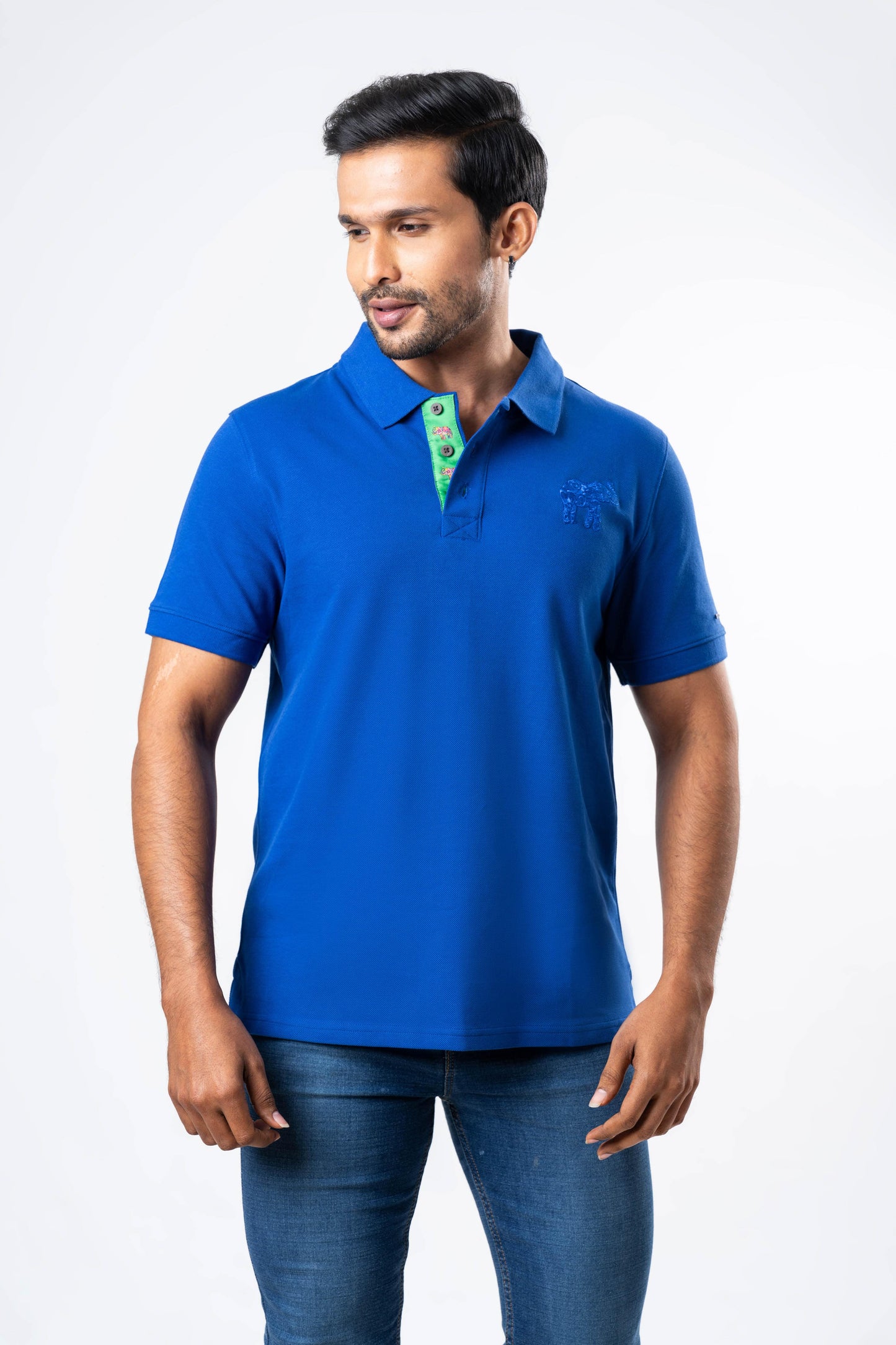 Ceylon Elephant Men's Regular Fit Polo - Blue