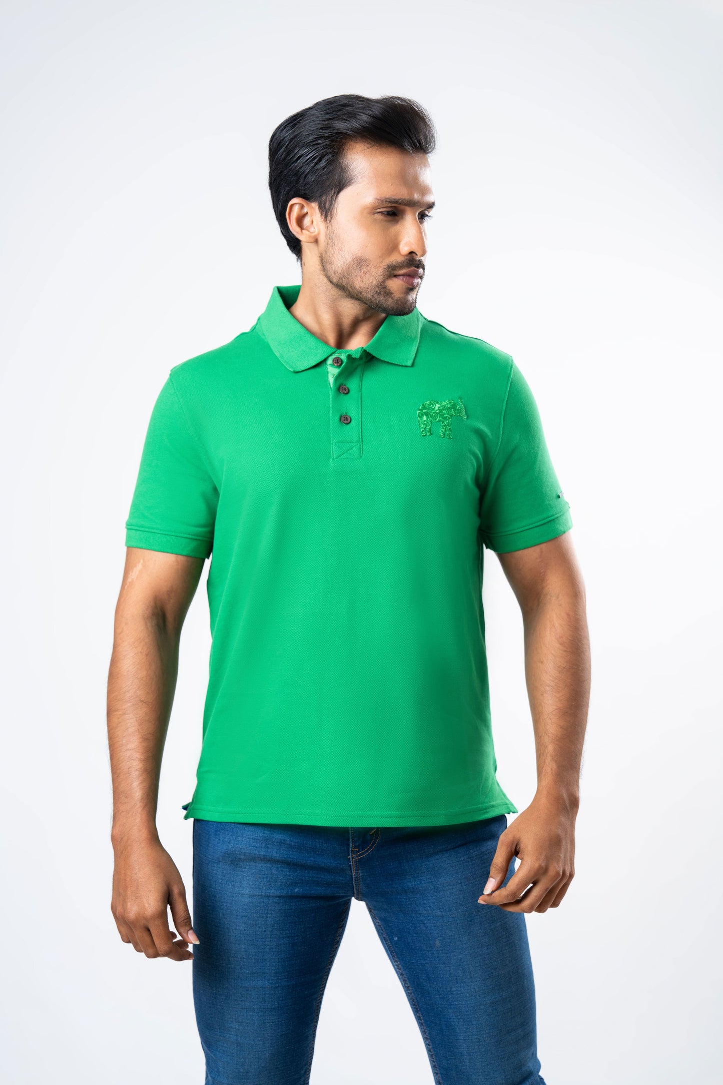 Ceylon Elephant Men's Regular Fit Polo - Green