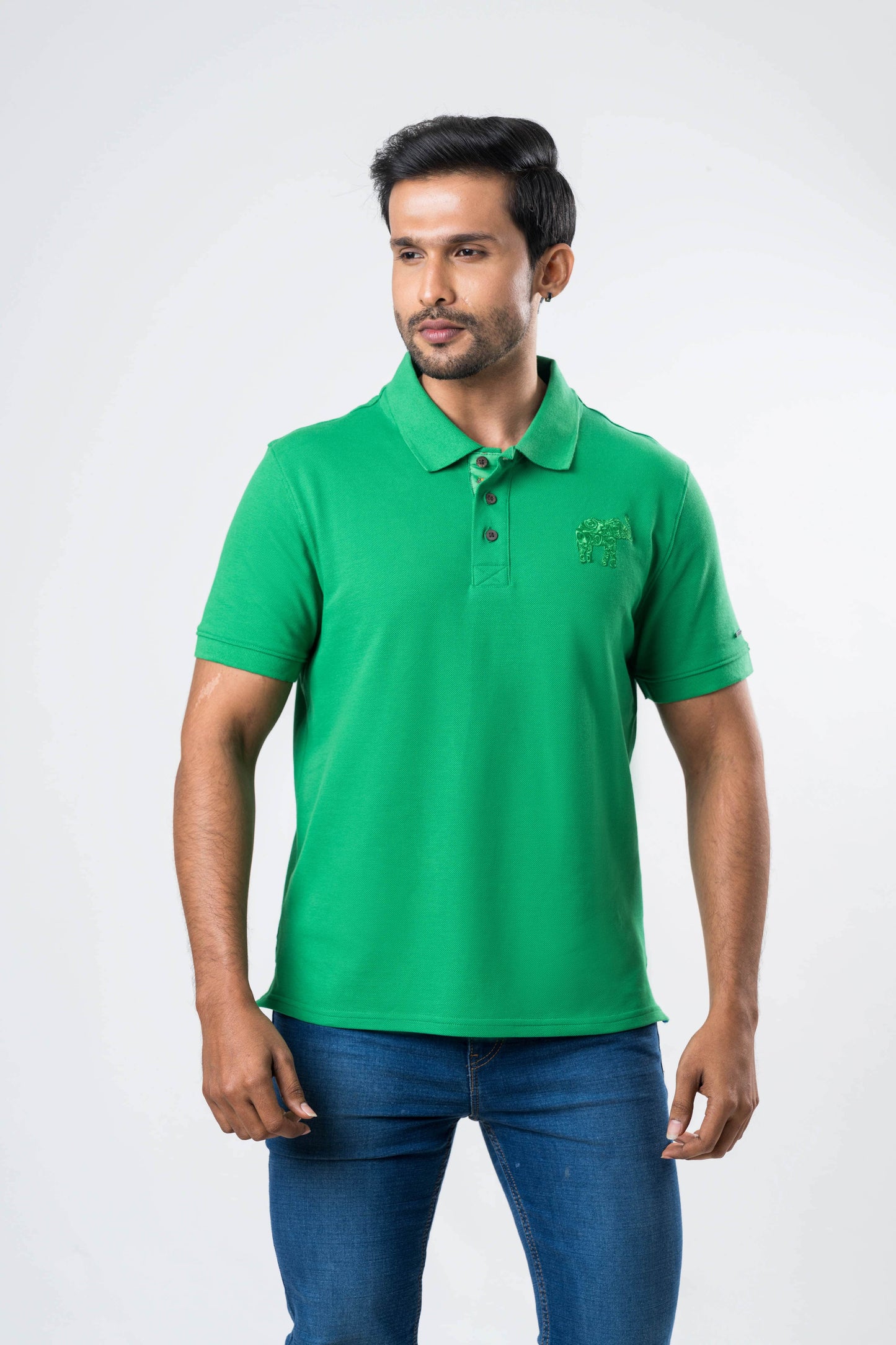 Ceylon Elephant Men's Regular Fit Polo - Green
