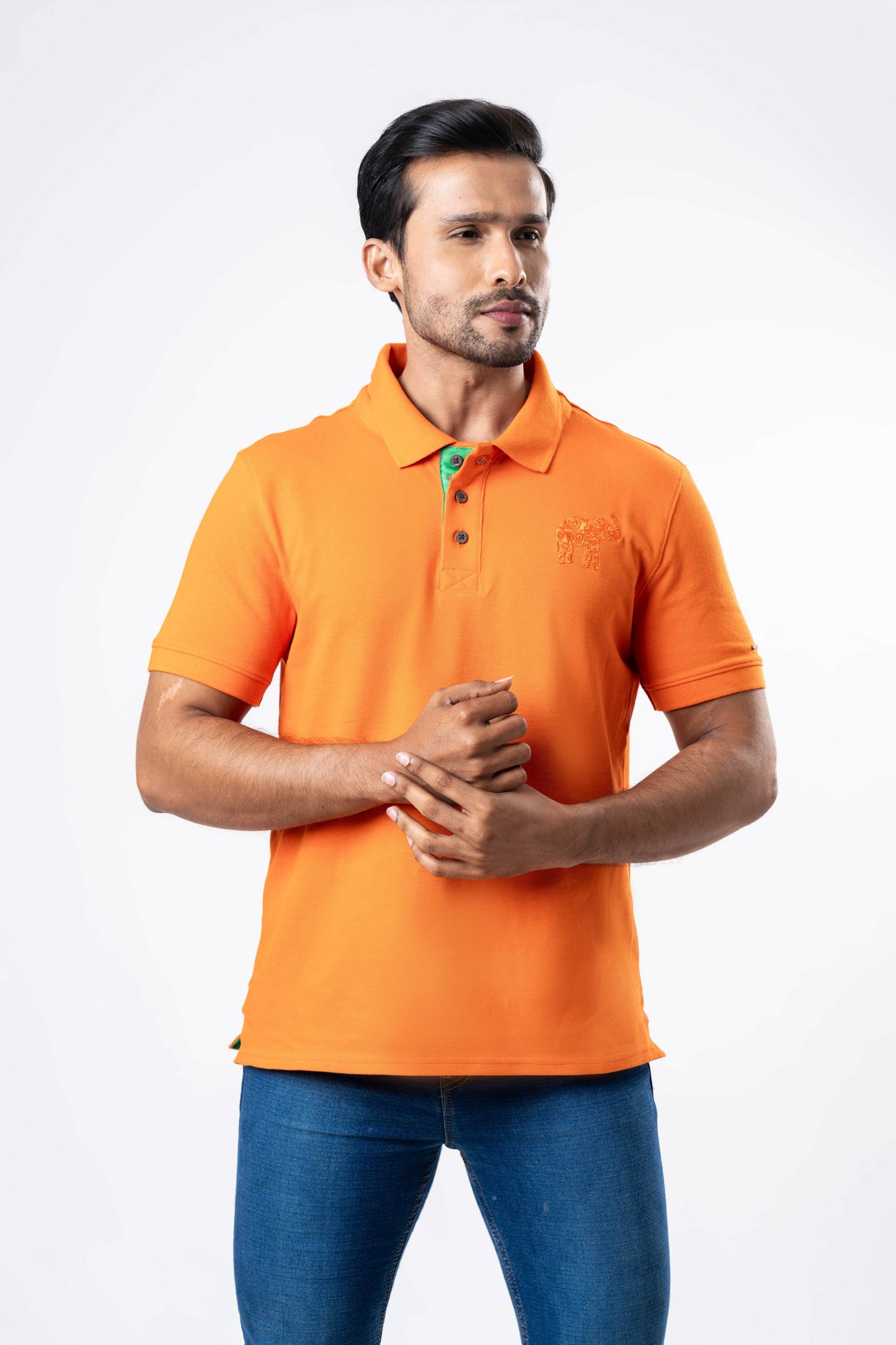 Ceylon Elephant Men's Regular Fit Polo - Orange