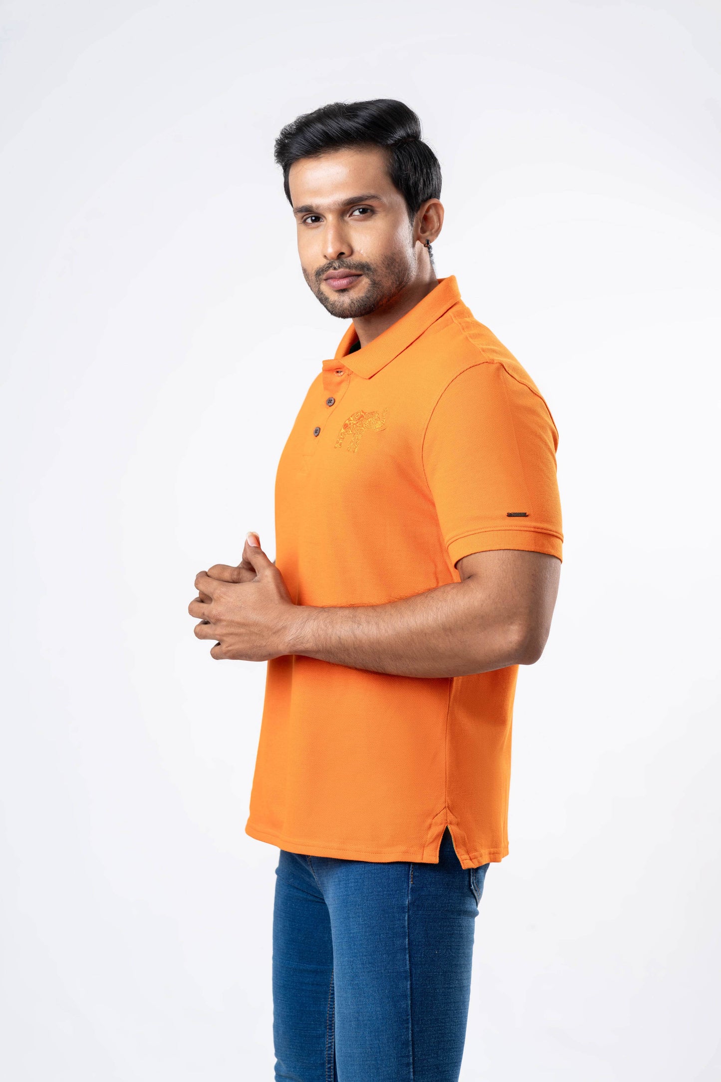 Ceylon Elephant Men's Regular Fit Polo - Orange