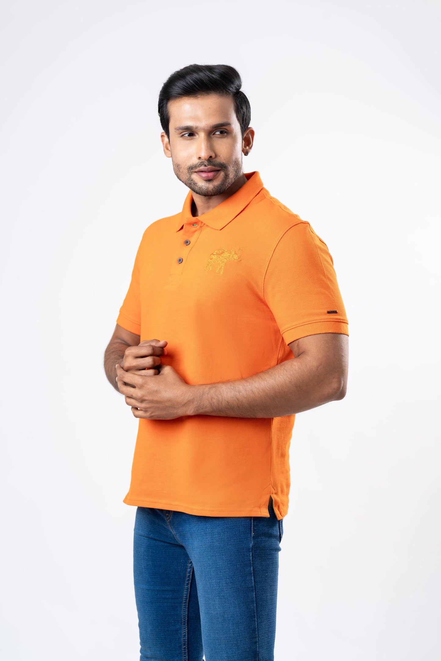 Ceylon Elephant Men's Regular Fit Polo - Orange
