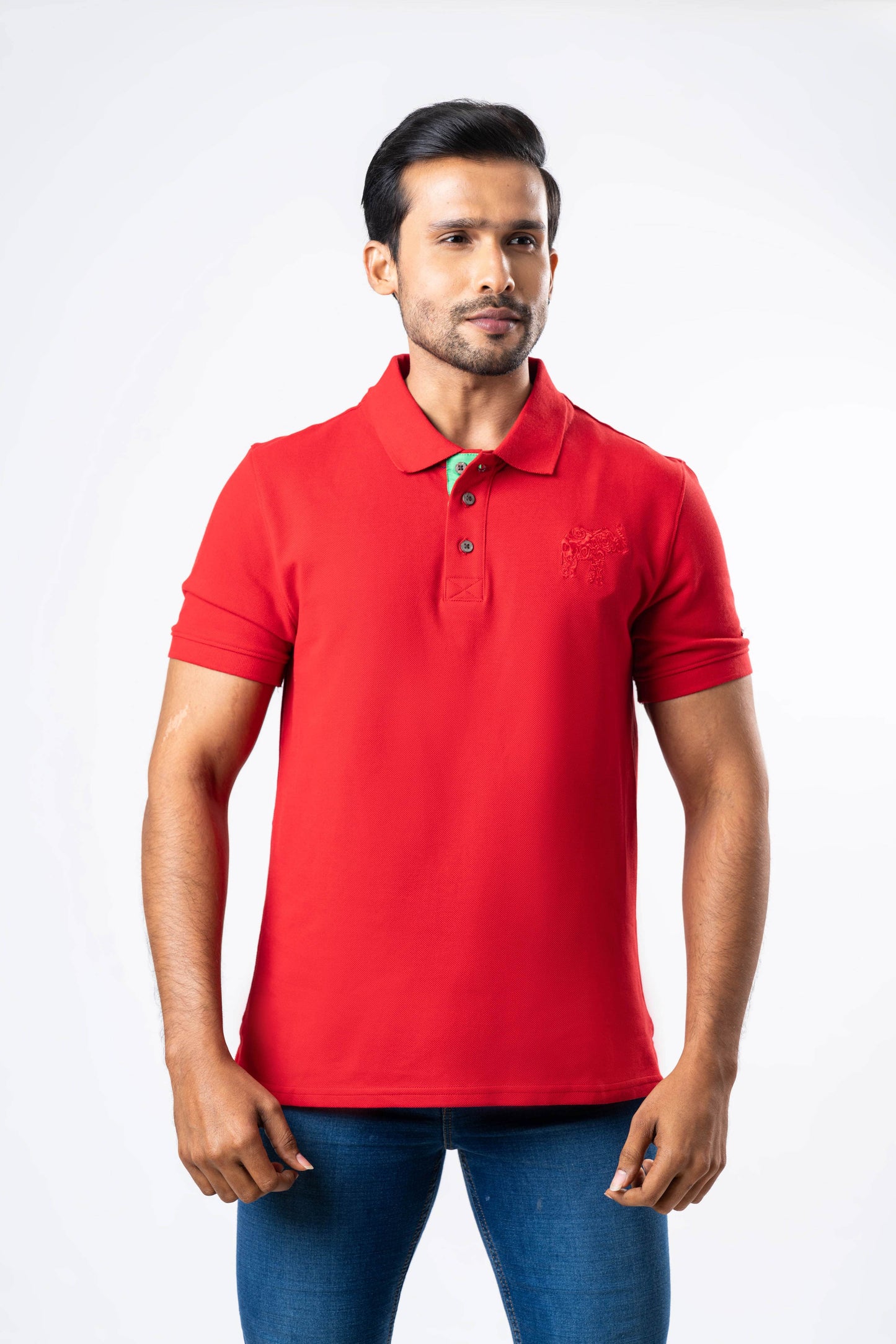 Ceylon Elephant Men's Regular Fit Polo - Red