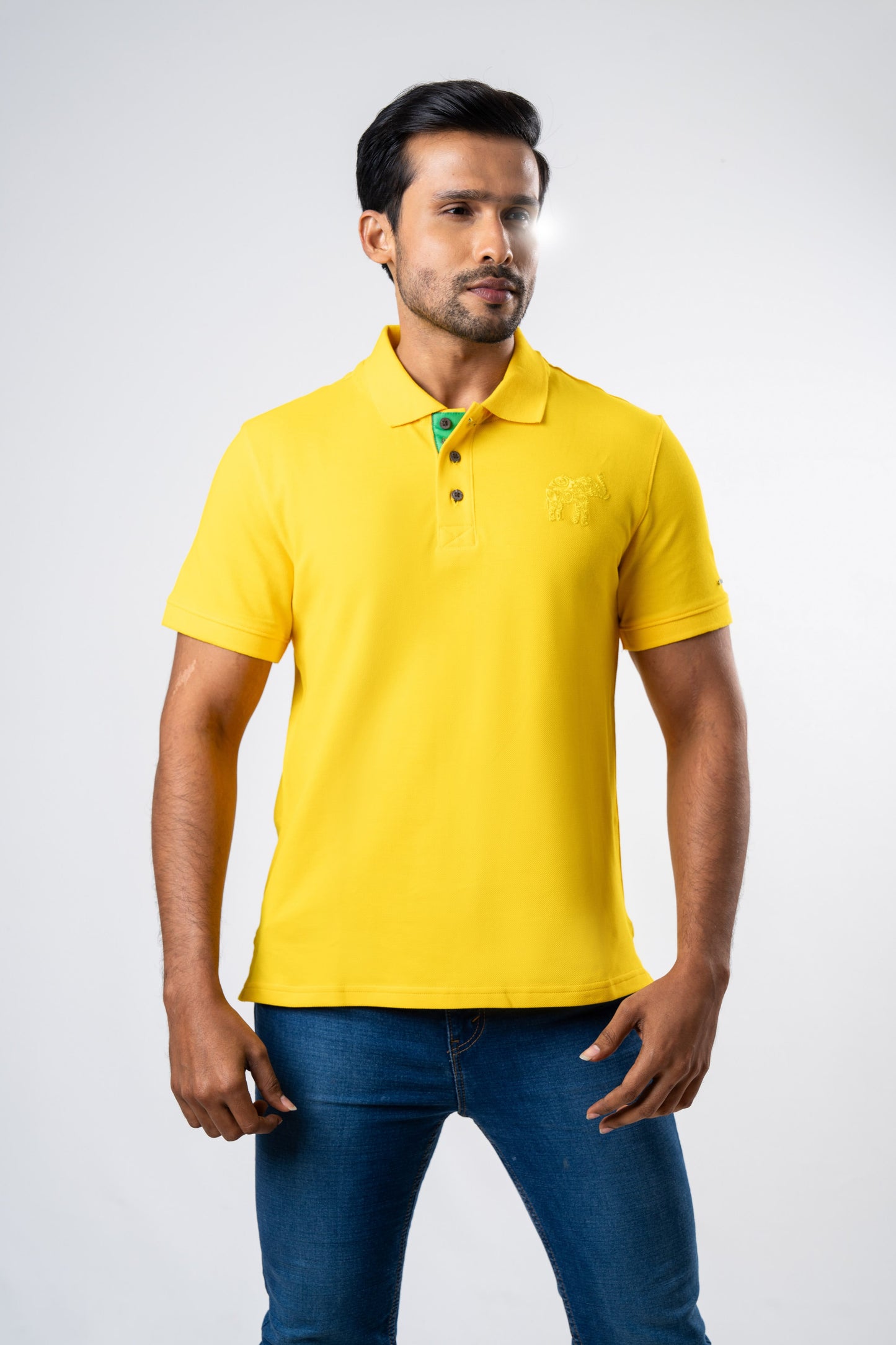 Ceylon Elephant Men's Regular Fit Polo - Yellow