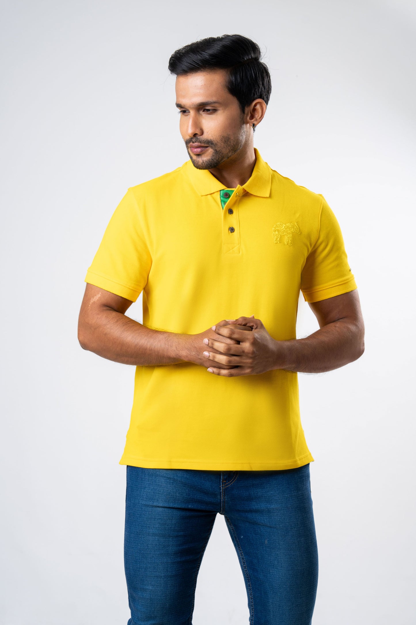 Ceylon Elephant Men's Regular Fit Polo - Yellow