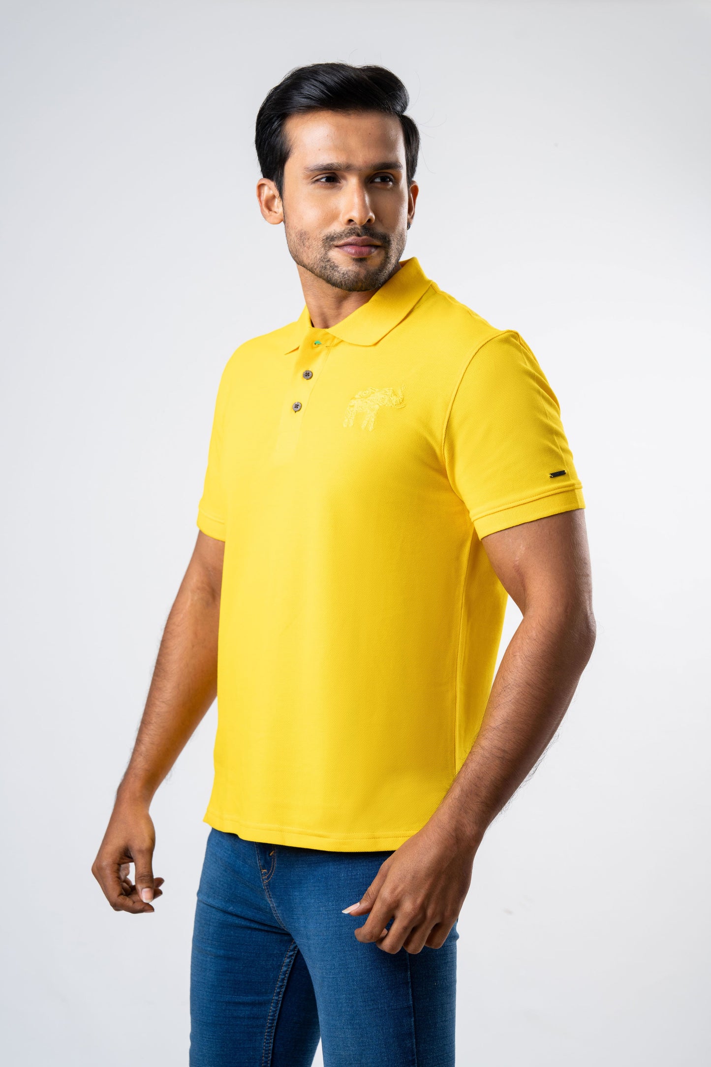 Ceylon Elephant Men's Regular Fit Polo - Yellow
