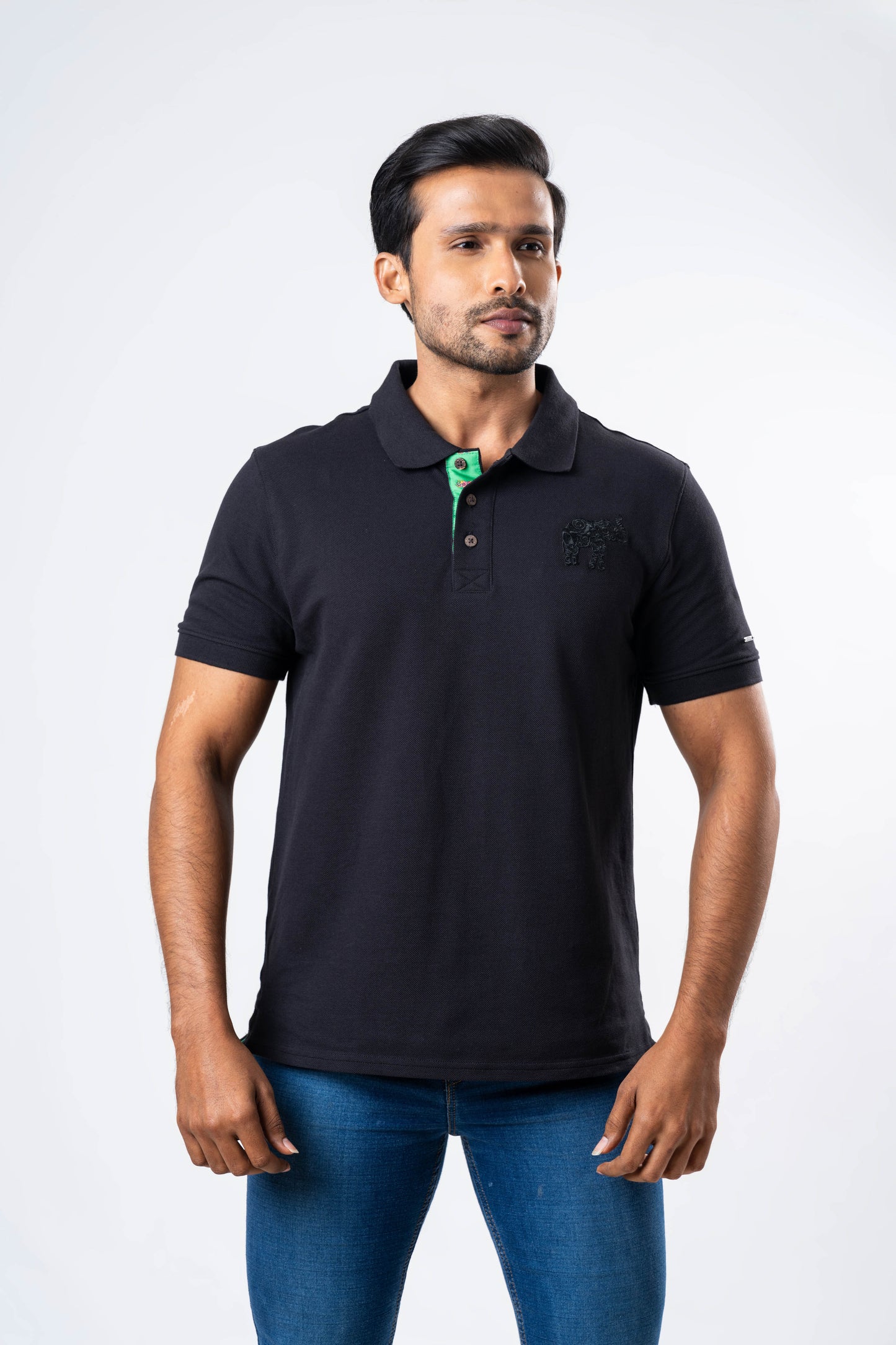 Ceylon Elephant Men's Regular Fit Polo - Black