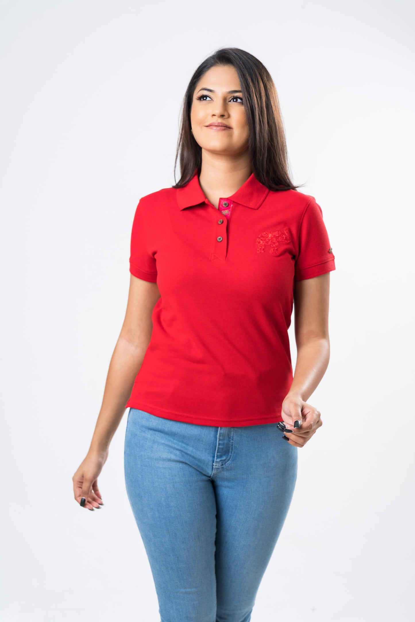Ceylon Elephant Women's Polo - Red