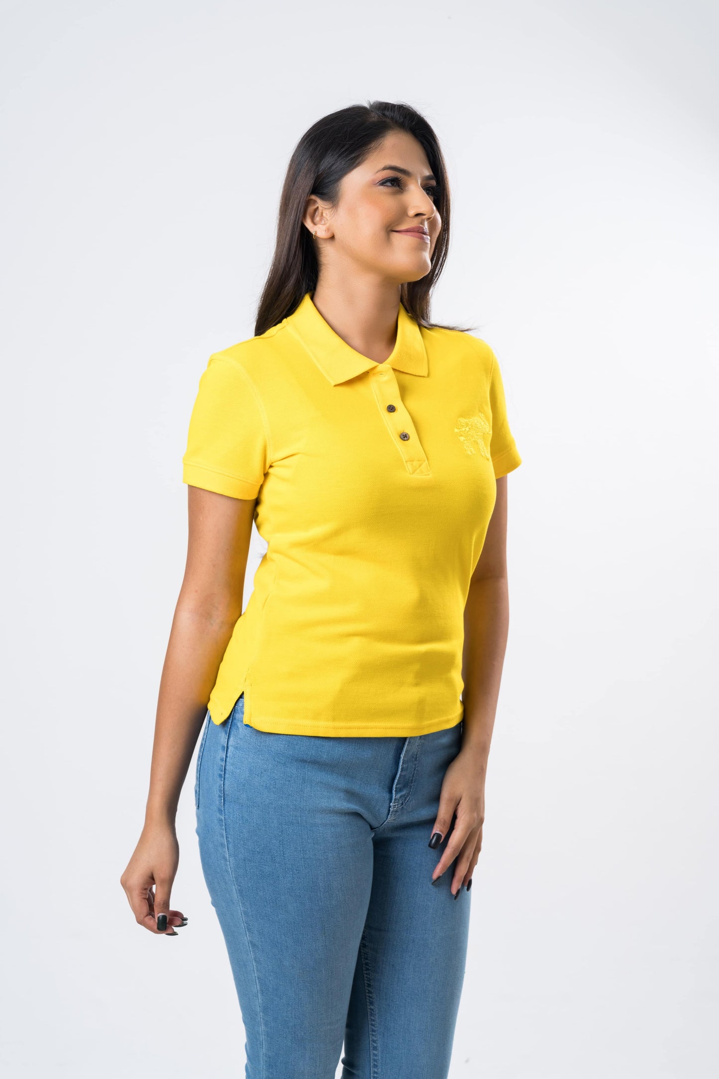 Ceylon Elephant Women's Polo - Yellow