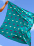 Silk Scarf  Ceylon Elephant All Over Printed - Turquise - 85cmX85cm