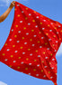 Silk Scarf  Ceylon Elephant All Over Printed - Red - 85cmX85cm
