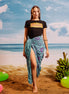 Blue Teal Tropical - Beach Wrap