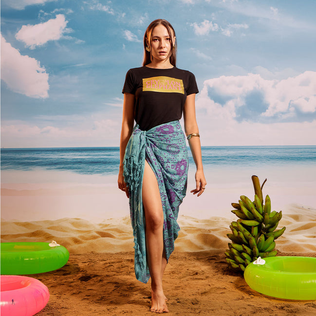 Blue Teal Tropical - Beach Wrap