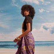 Purple Yellow Tropical - Beach Wrap