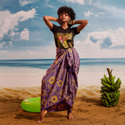 Purple Yellow Tropical - Beach Wrap