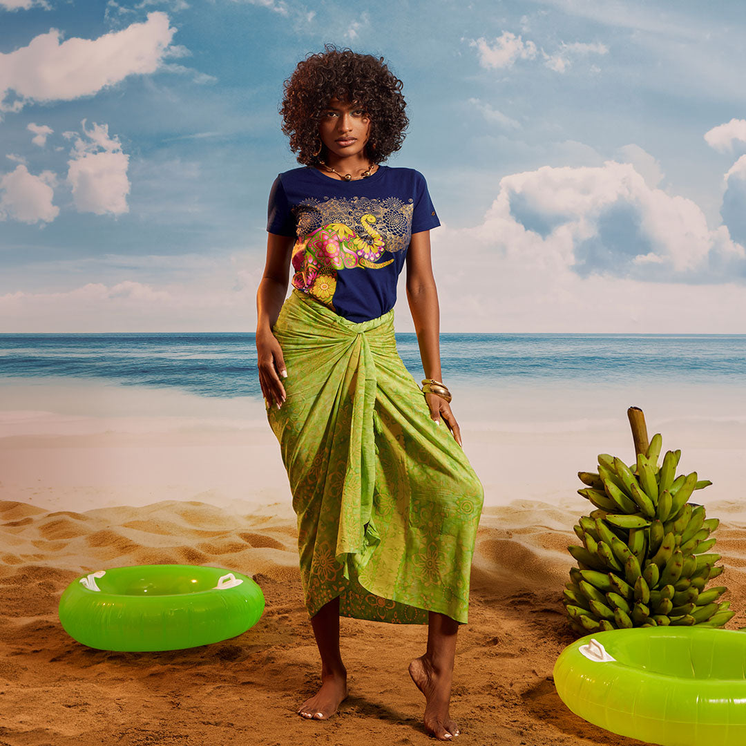 Green Yellow Tropical - Beach Wrap
