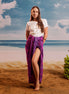 Purple Pink Tropical - Tassel Beach Wrap