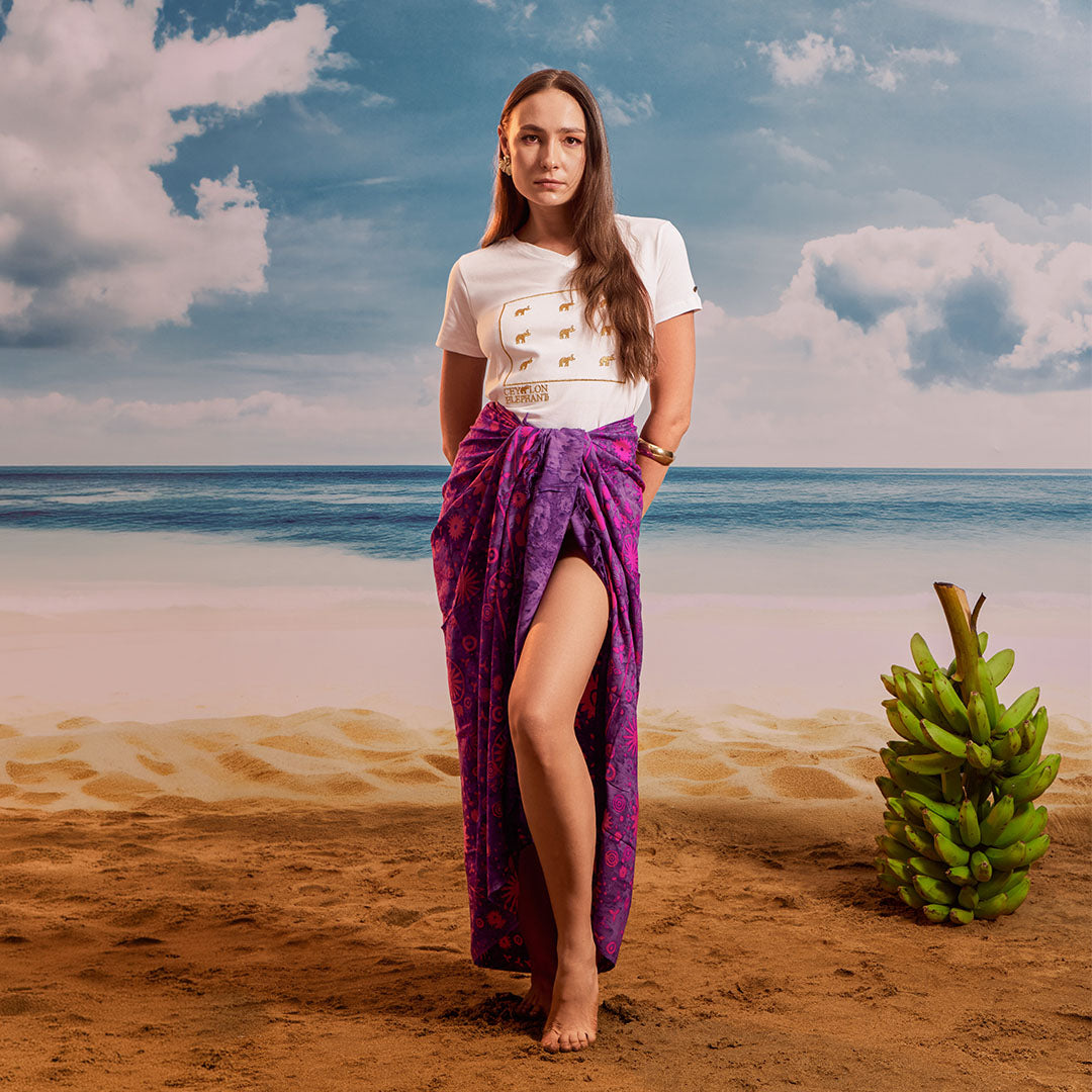 Purple Pink Tropical - Tassel Beach Wrap