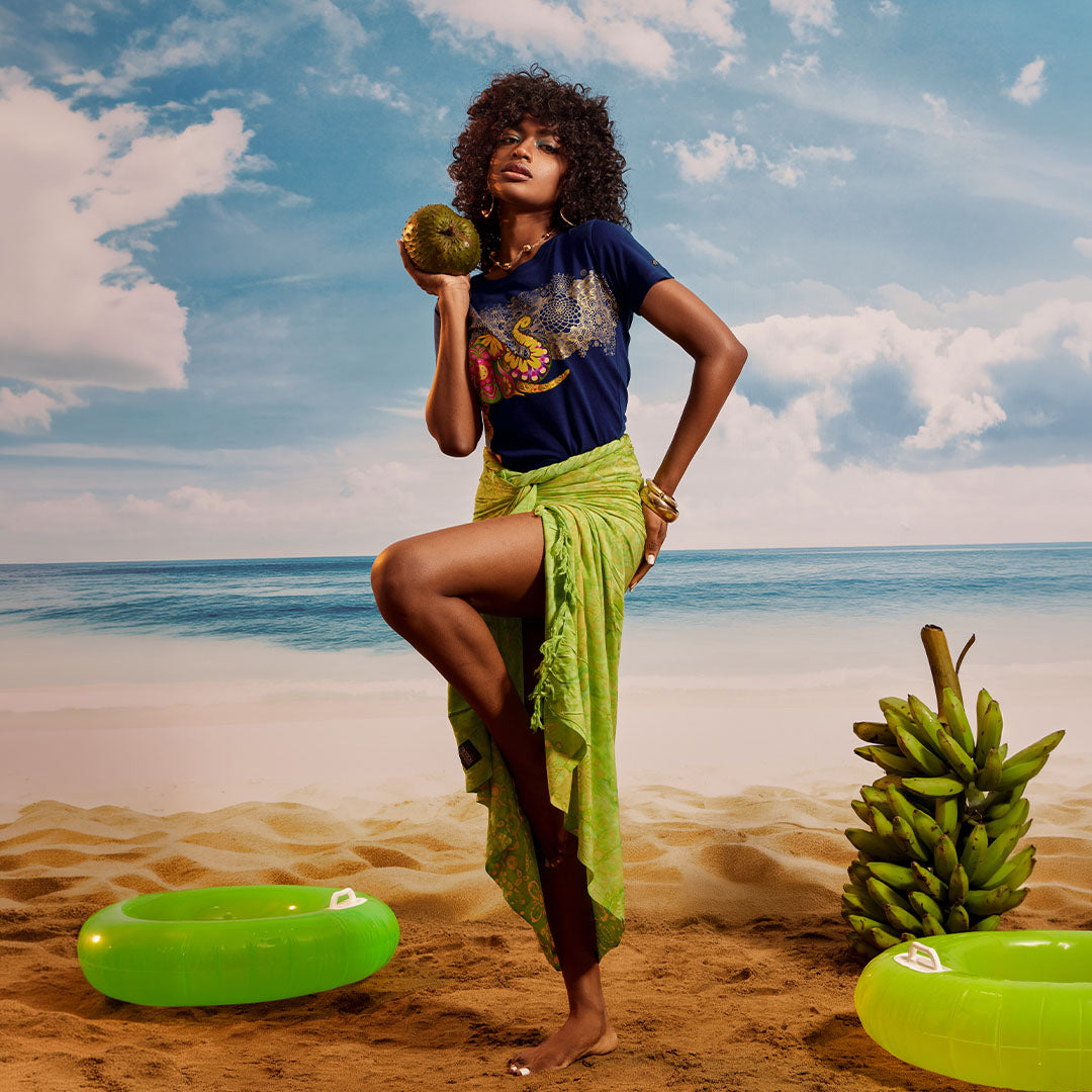 Green Yellow Tropical - Beach Wrap