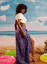Purple Teal Tropical - Tassel Beach Wrap