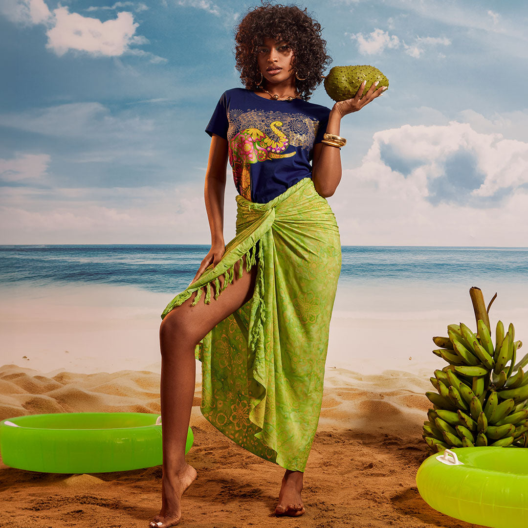 Green Yellow Tropical - Beach Wrap