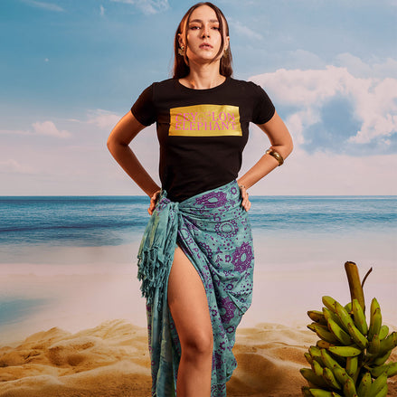 Blue Teal Tropical - Beach Wrap