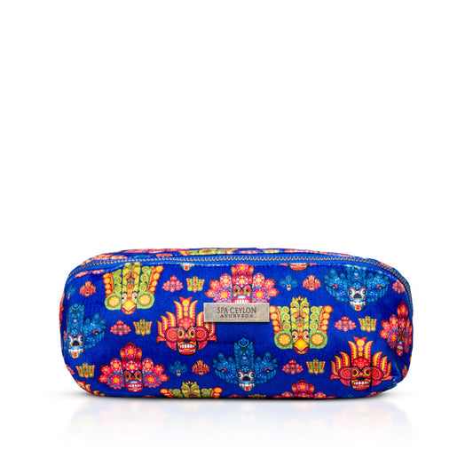 Blue Mask Design Diamond Shaped Velvet Wellness Bag