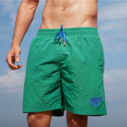 Beach Short Green with Single Colour Elephant Embroidery