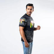 Men's Multitude Printed Crew Neck - Black