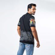 Men's Multitude Printed Crew Neck - Black