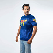 Men's Multitude Printed Crew Neck - Navy