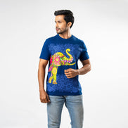 Men's Multitude Printed Crew Neck - Navy