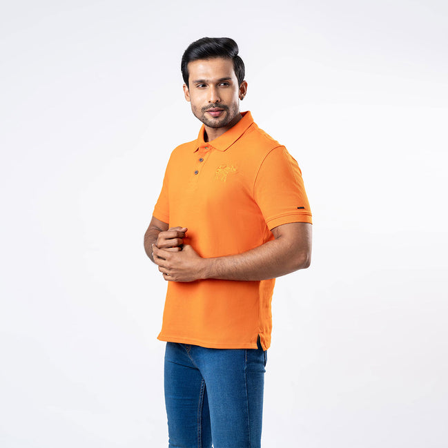 Men's Regular Fit Polo - Orange