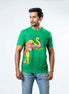 Men's Single Printed Crew Neck - Green