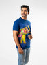 Men's Single Printed Crew Neck - Navy