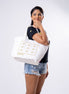 Embroidered Tote Bag - White