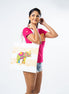 Embroidered Canvas Tote Bag - White