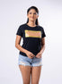 Ladies' Signature Gold Print Crew Neck - Black