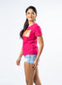 Ladies' Signature Gold Print Crew Neck - Hot Pink