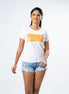 Ladies' Signature Gold Print Crew Neck - White