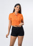 Ladie's Crop Top Polo - Orange