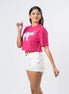Ladie's Single Jersey Crop Top - Hot Pink