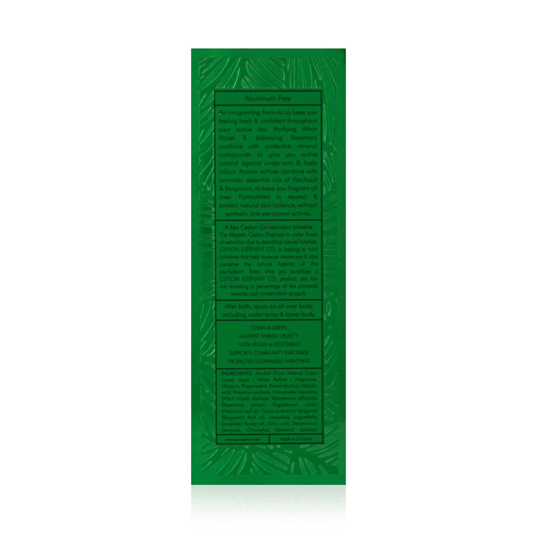 Forest Escape - Ceylon Elephant - Men's Deo Active Perfumed Body Spray - 100ml