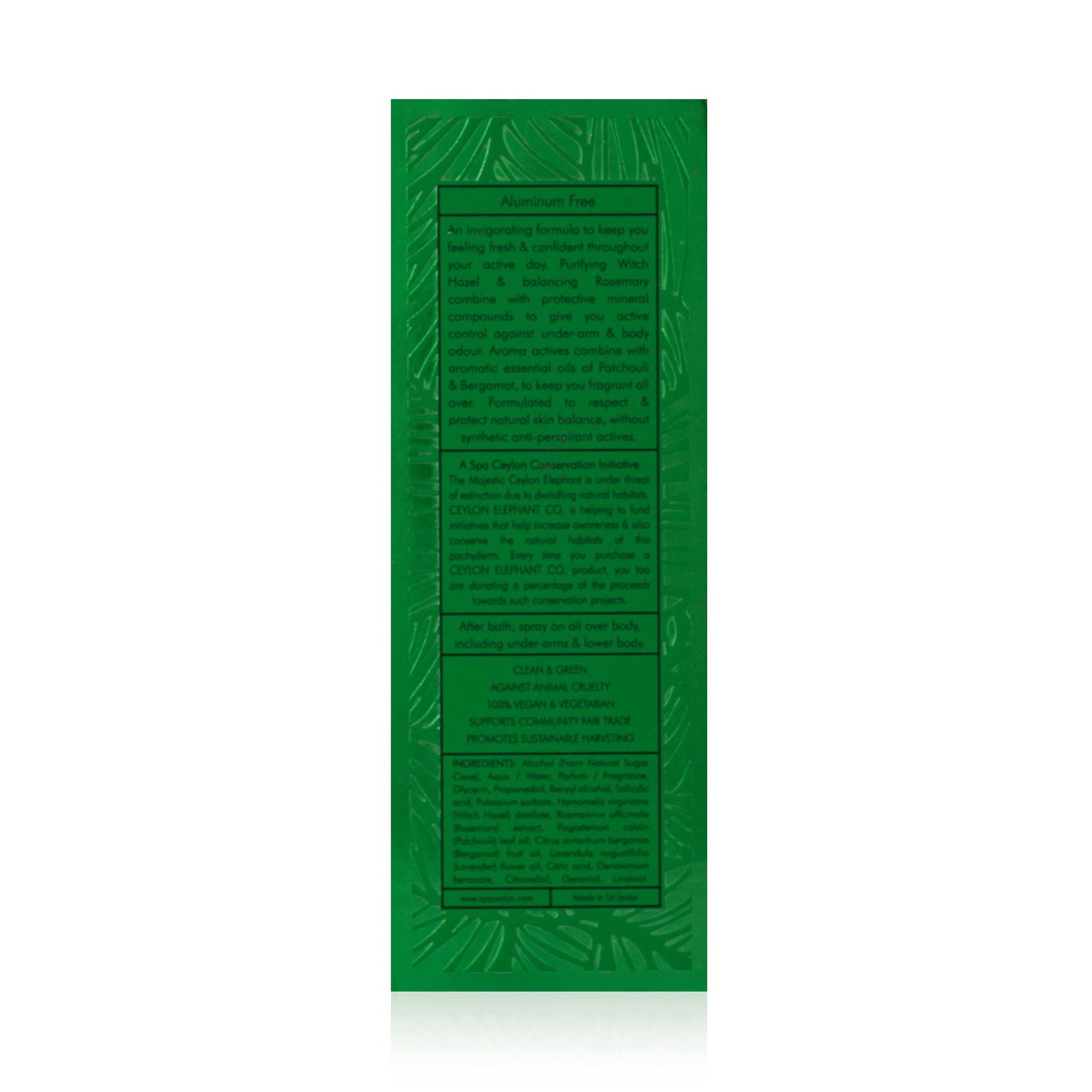 Forest Escape - Ceylon Elephant - Men's Deo Active Perfumed Body Spray - 100ml