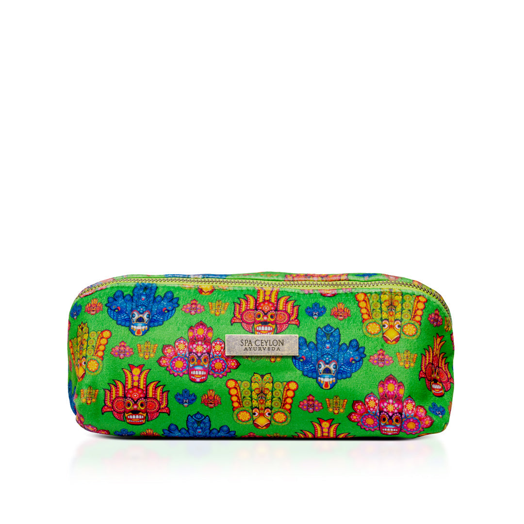 Green Mask Design Diamond Shaped Velvet Wellness Bag