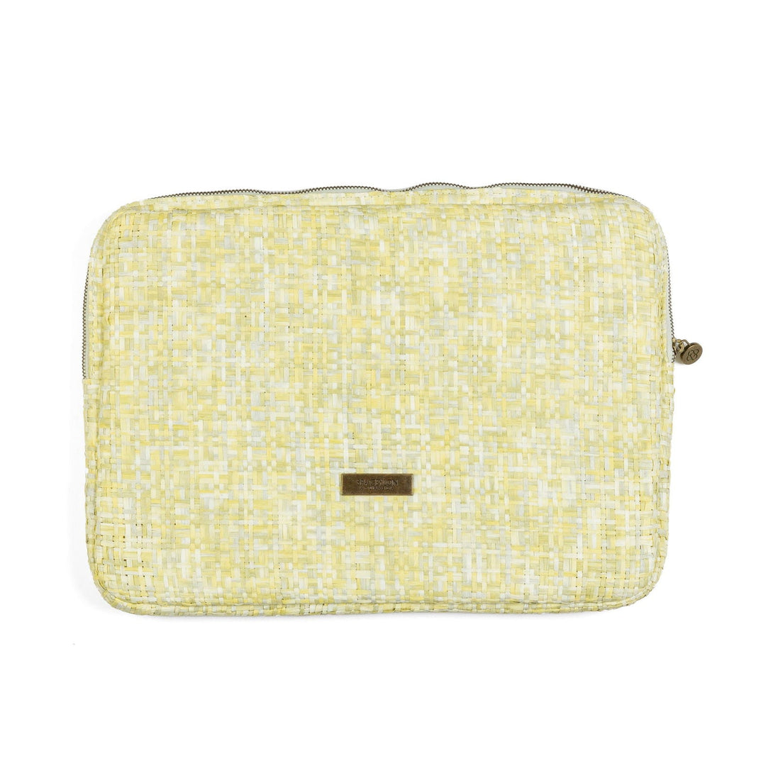 Laptop Pouch Reed Green, Yellow Natural Matting 33cm x 24cm x 3cm - Spa Ceylon Sri Lanka