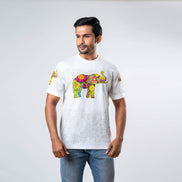 Men's Multitude Printed Crew Neck - White