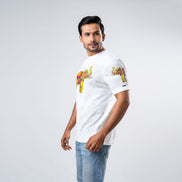 Men's Multitude Printed Crew Neck - White