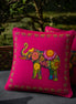Ceylon Elephant Pink 18"x18" Velvet Cushion Cover
