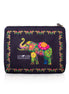 Ceylon Elephant Black A Large Velvet Wellness Bag